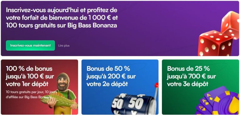 InstaSpin Casino bonus bienvenue