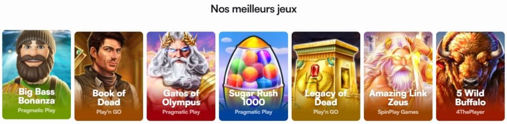 InstaSpin Casino jeux